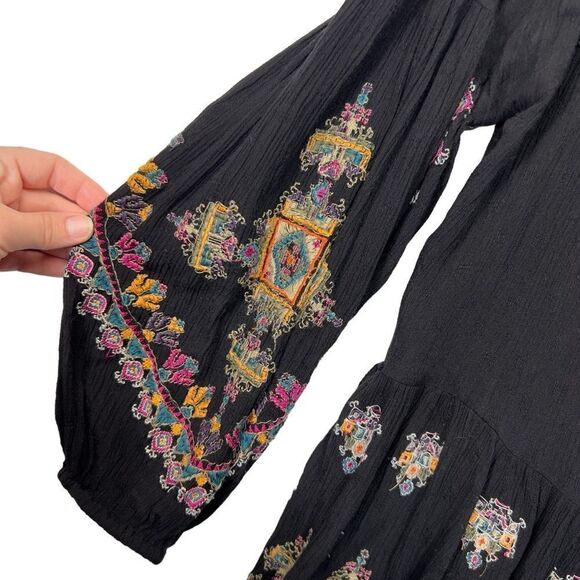 Free People | Arianna Embroidered Tunic in Black - Size small - Picture 6 of 16